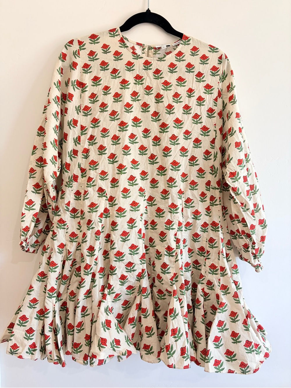 RHODE Ella Cream Floral Mini Dress In Scarlet Begonia Size Small Excellent Read